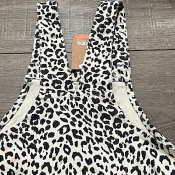 NEW‎ Leopard Animal Print Overall Dress Beige And Brown Girl’s Sz 9-10 NWT - Picture 9 of 14